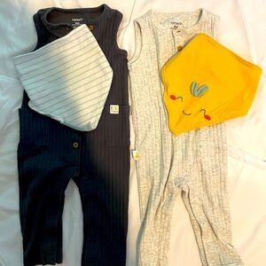 Baby One Piece Outfits w/ Matching Bibs